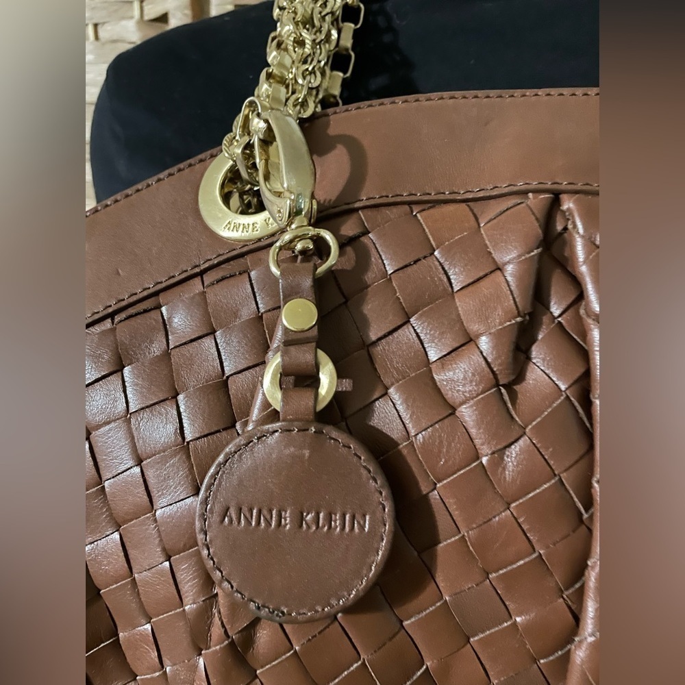 Anne Klein Bag Genuine Leather Purse Chain Shoulder Strap Bag Authentic Like NEW - Picture 13 of 15